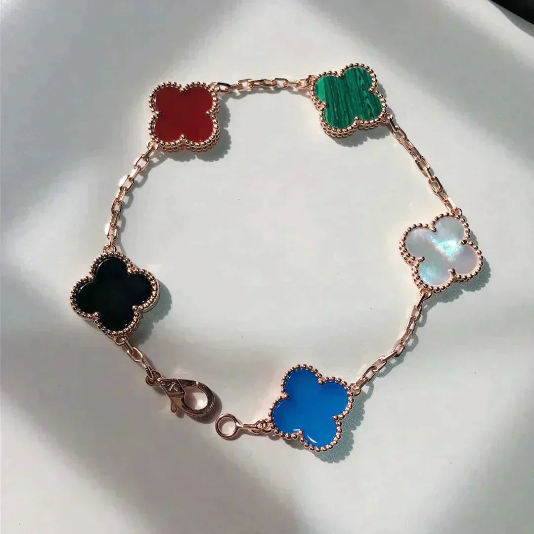 [Clover-Jewelry]CLOVER 5 MOTIFS MULTICOLOR  BRACELET