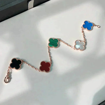 [Clover-Jewelry]CLOVER 5 MOTIFS MULTICOLOR  BRACELET