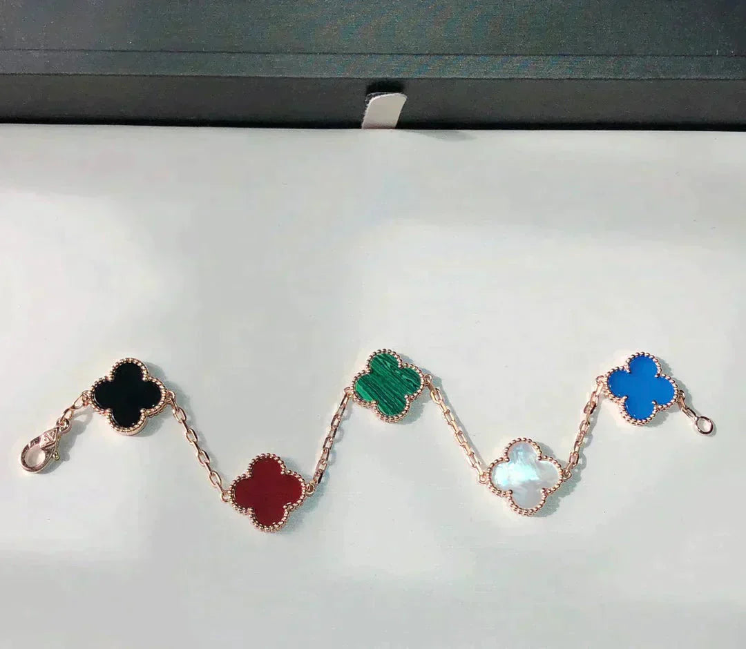 [Clover-Jewelry]CLOVER 5 MOTIFS MULTICOLOR  BRACELET