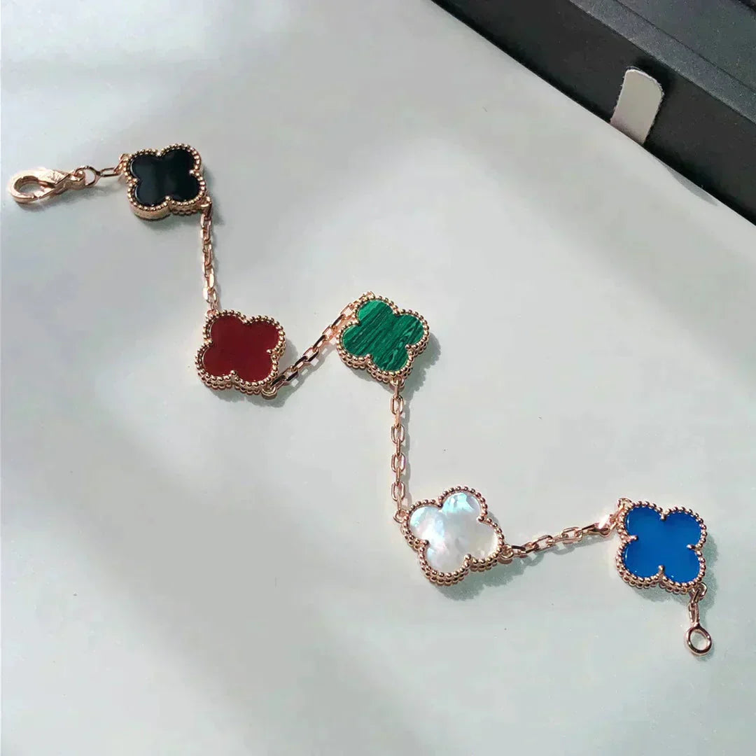 [Clover-Jewelry]CLOVER 5 MOTIFS MULTICOLOR  BRACELET