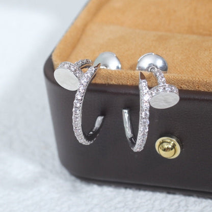 [Clover-Jewelry]JUSTE EARRINGS 12.75MM SILVER DIAMOND