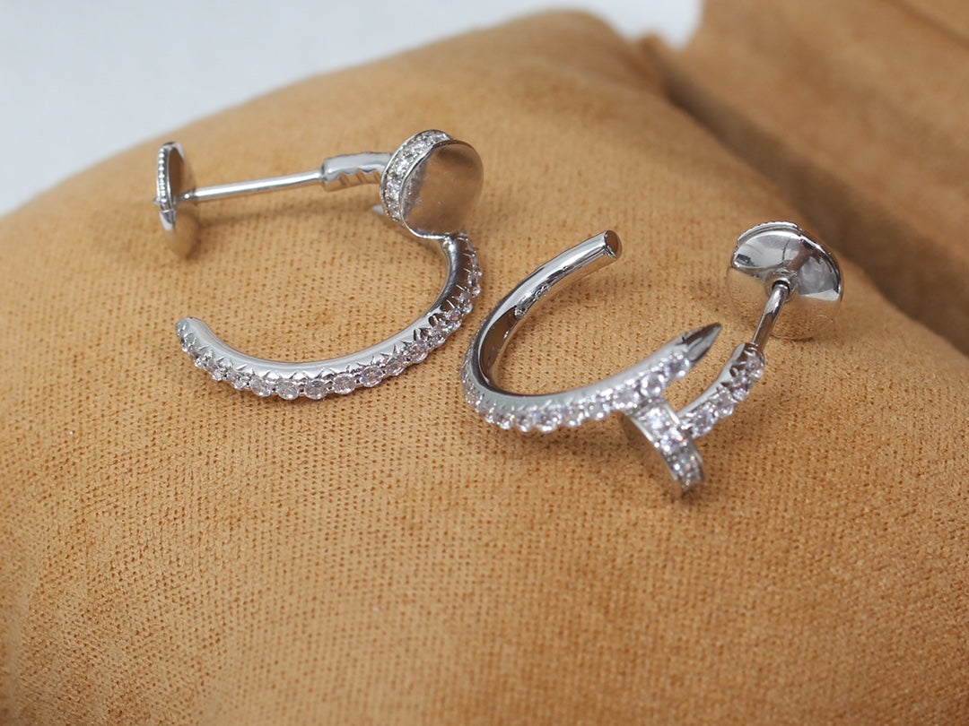 [Clover-Jewelry]JUSTE EARRINGS 12.75MM SILVER DIAMOND