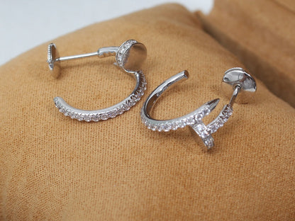 [Clover-Jewelry]JUSTE EARRINGS 12.75MM SILVER DIAMOND