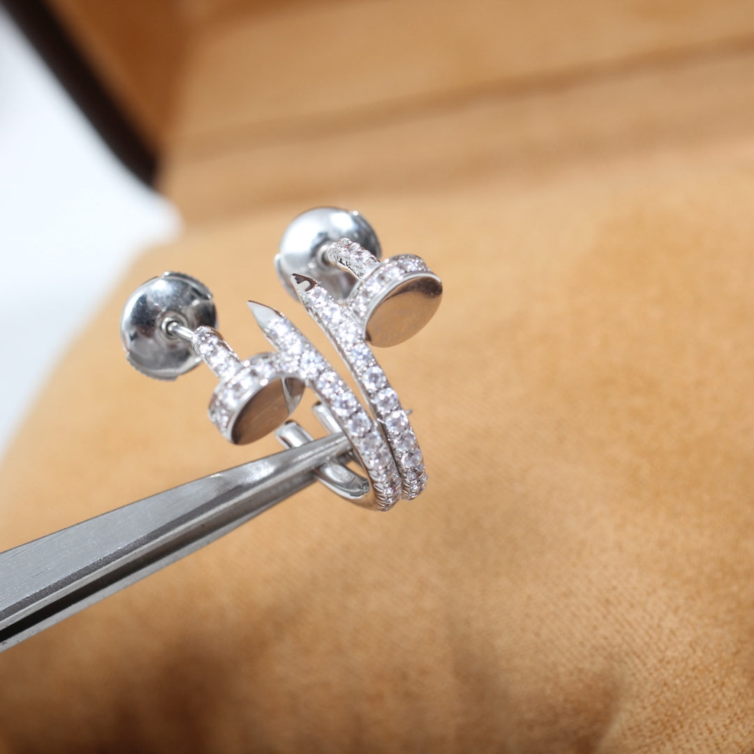 [Clover-Jewelry]JUSTE EARRINGS 12.75MM SILVER DIAMOND