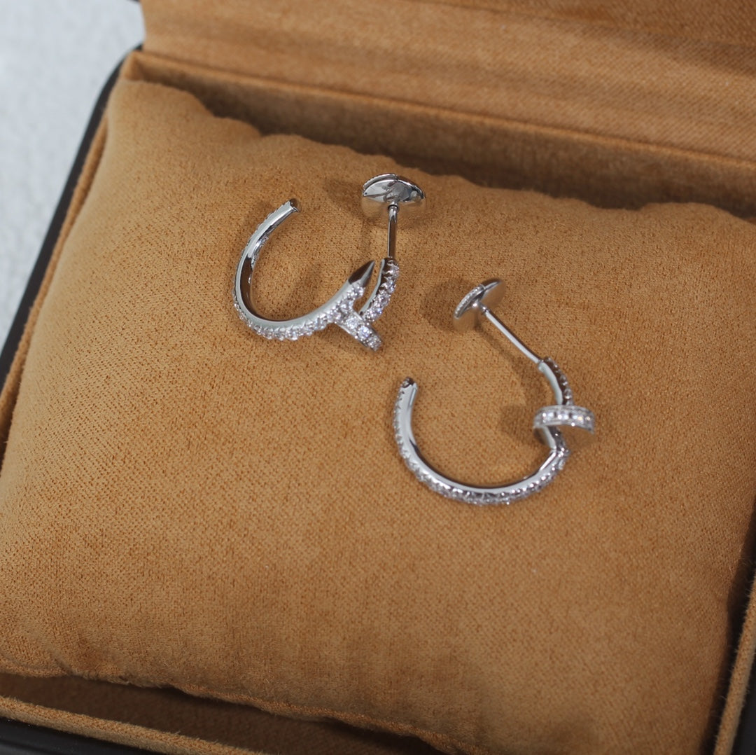 [Clover-Jewelry]JUSTE EARRINGS 12.75MM SILVER DIAMOND