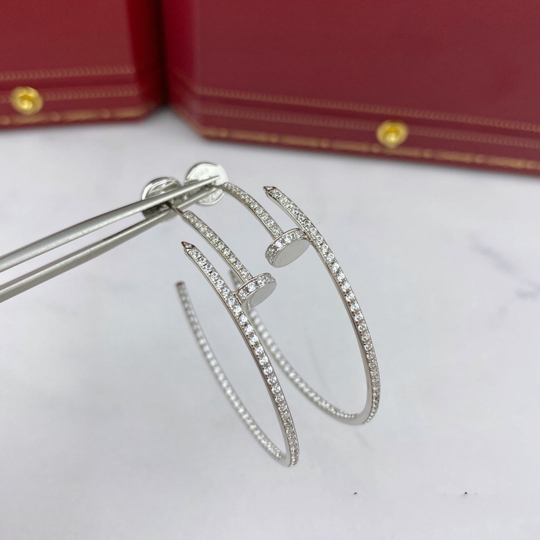 [Clover-Jewelry]JUSTE EARRINGS FULL DIAMONDS 1.8MM