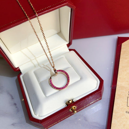 [Clover-Jewelry]JUSTE NECKLACE GOLD RED DIAMONDS