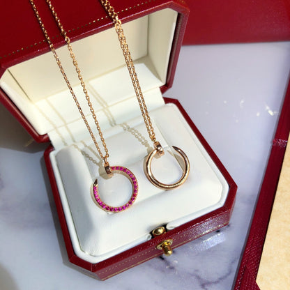 [Clover-Jewelry]JUSTE NECKLACE GOLD RED DIAMONDS