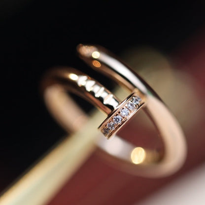 [Clover-Jewelry]JUSTE RING 2.65MM PINK GOLD DIAMOND