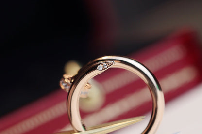 [Clover-Jewelry]JUSTE RING 2.65MM PINK GOLD DIAMOND