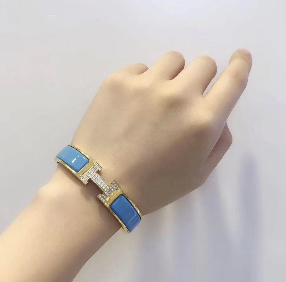 [Clover-Jewelry]H CLOUD BLUE BRACELET GOLD DIAMOND