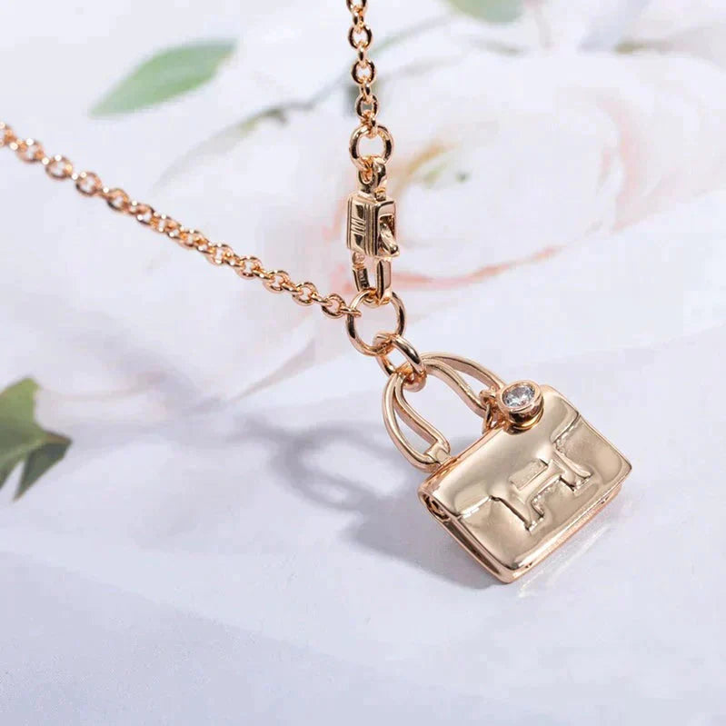 [Clover-Jewelry]AMULETTE PEDANT ROSE GOLD NECKLACE