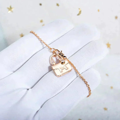 [Clover-Jewelry]AMULETTE PEDANT ROSE GOLD NECKLACE