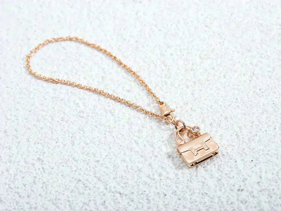 [Clover-Jewelry]AMULETTE PEDANT ROSE GOLD NECKLACE