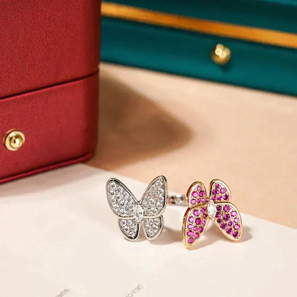 [Clover-Jewelry]TWIN BUTTERFLY DIAMOND RING