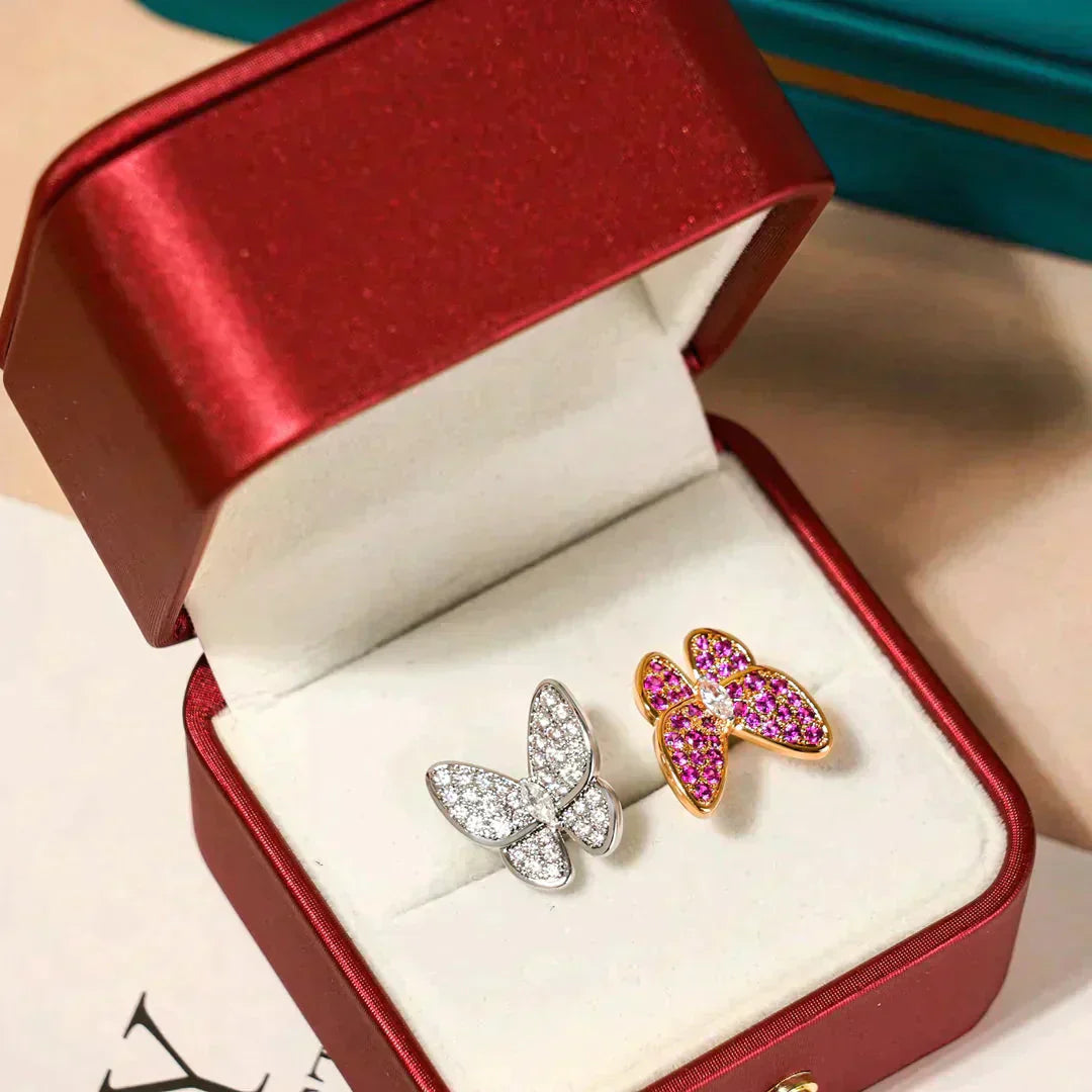 [Clover-Jewelry]TWIN BUTTERFLY DIAMOND RING