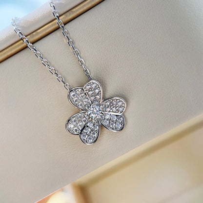 [Clover-Jewelry]CLOVER DIAMOND NECKLACE SILVER