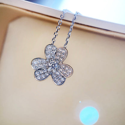 [Clover-Jewelry]CLOVER DIAMOND NECKLACE SILVER