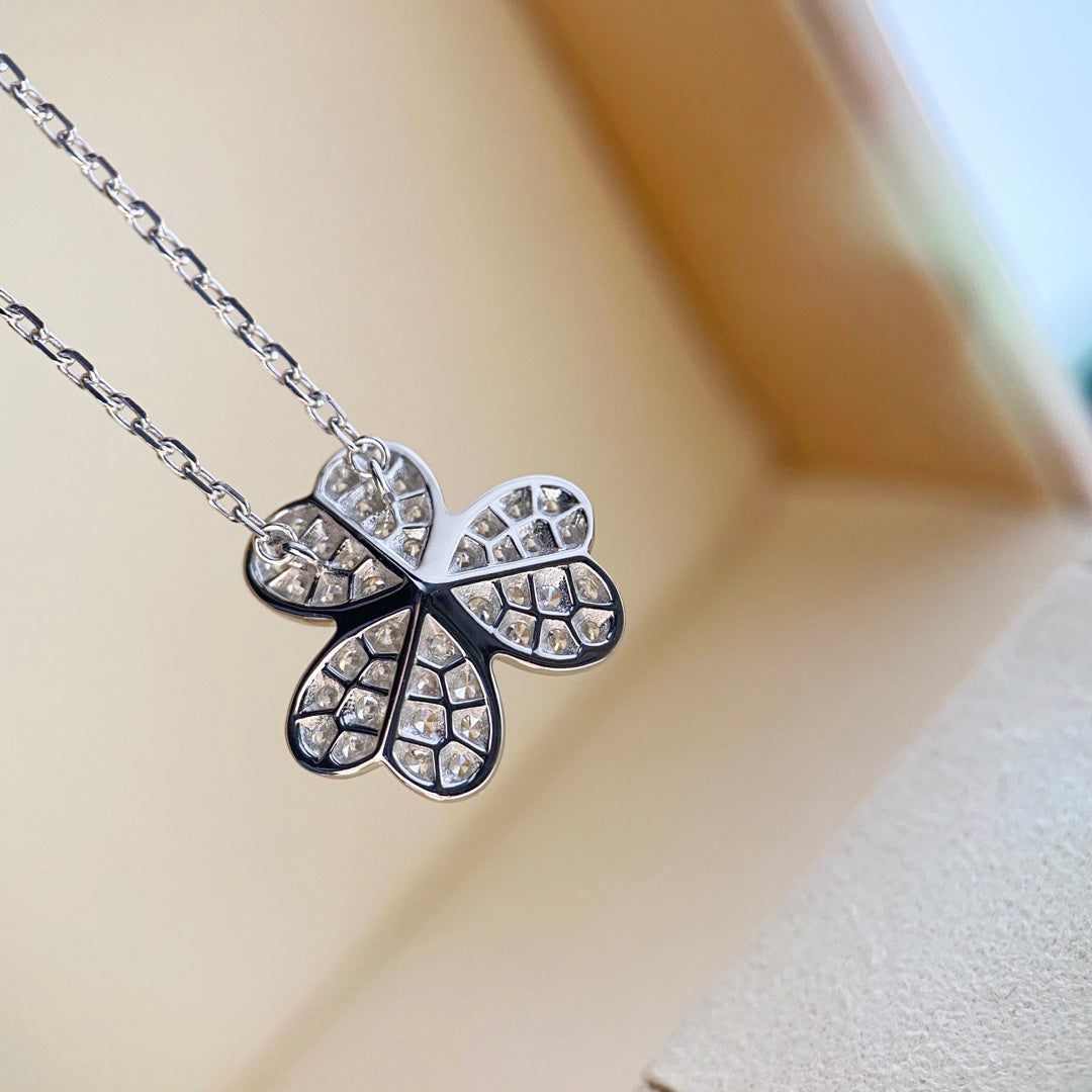 [Clover-Jewelry]CLOVER DIAMOND NECKLACE SILVER