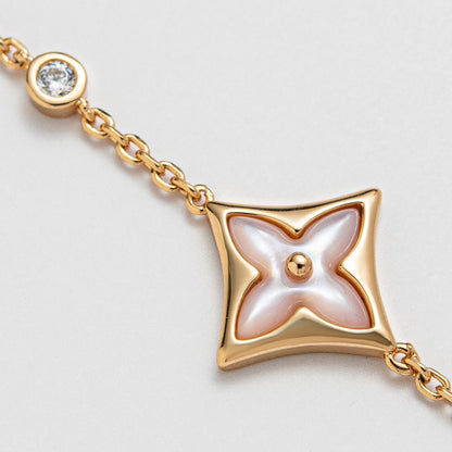 [Clover-Jewelry]STAR 1 DIAMOND PINK GOLD BRACELET