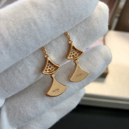 [Clover-Jewelry]DREAM EARRINGS 3 MOTIFS DIAMOND MOP PINK GOLD