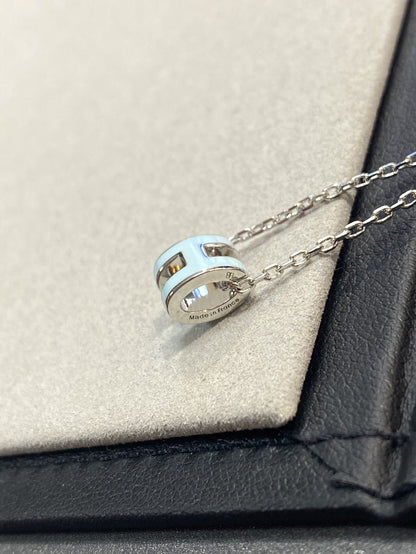 [Clover-Jewelry]POP H LIGHT BLUE NECKLACE