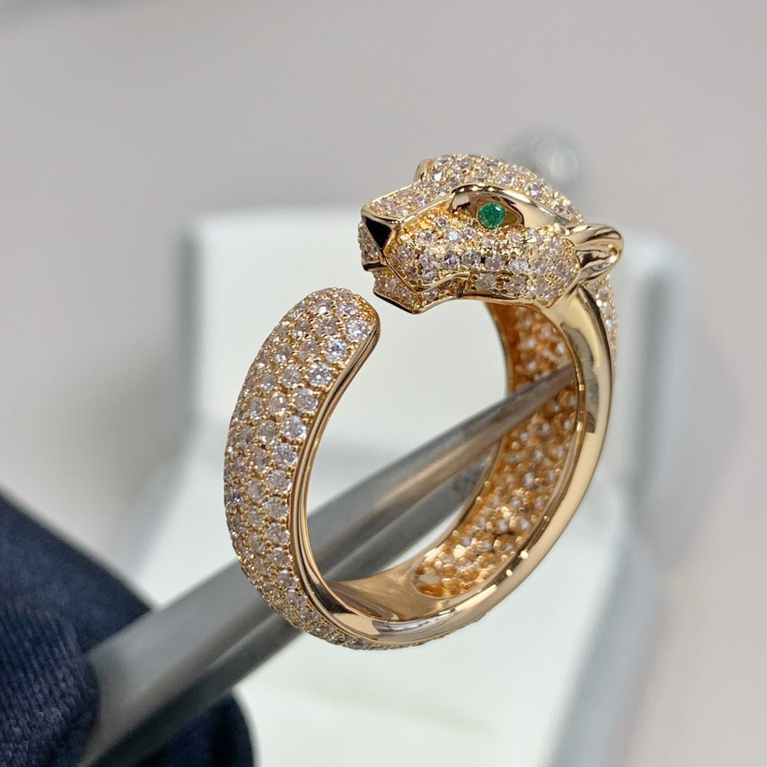 [Clover-Jewelry]PANTHERE PINK GOLD DIAMOND RING