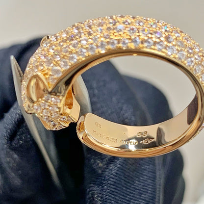 [Clover-Jewelry]PANTHERE PINK GOLD DIAMOND RING