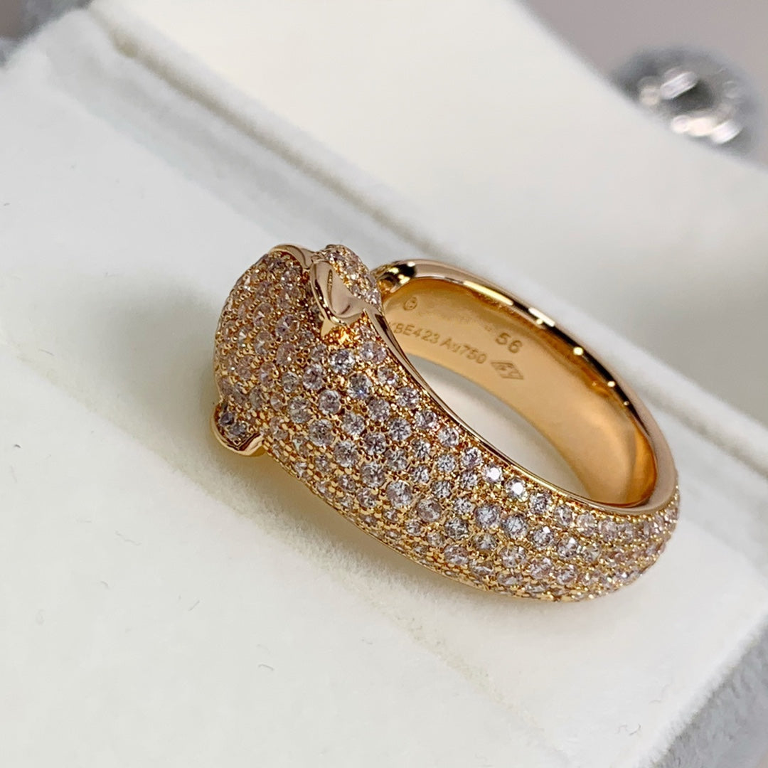 [Clover-Jewelry]PANTHERE PINK GOLD DIAMOND RING