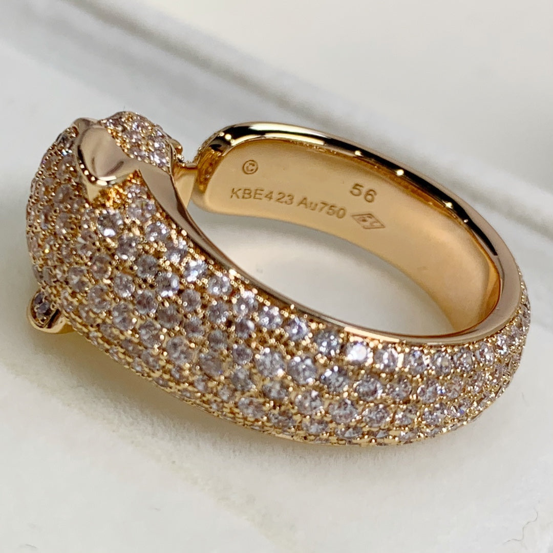 [Clover-Jewelry]PANTHERE PINK GOLD DIAMOND RING