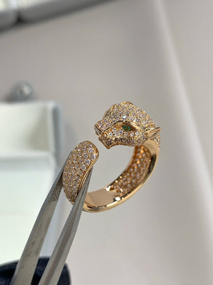 [Clover-Jewelry]PANTHERE PINK GOLD DIAMOND RING