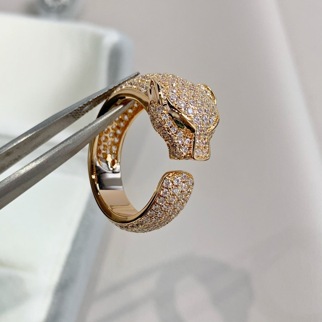 [Clover-Jewelry]PANTHERE PINK GOLD DIAMOND RING