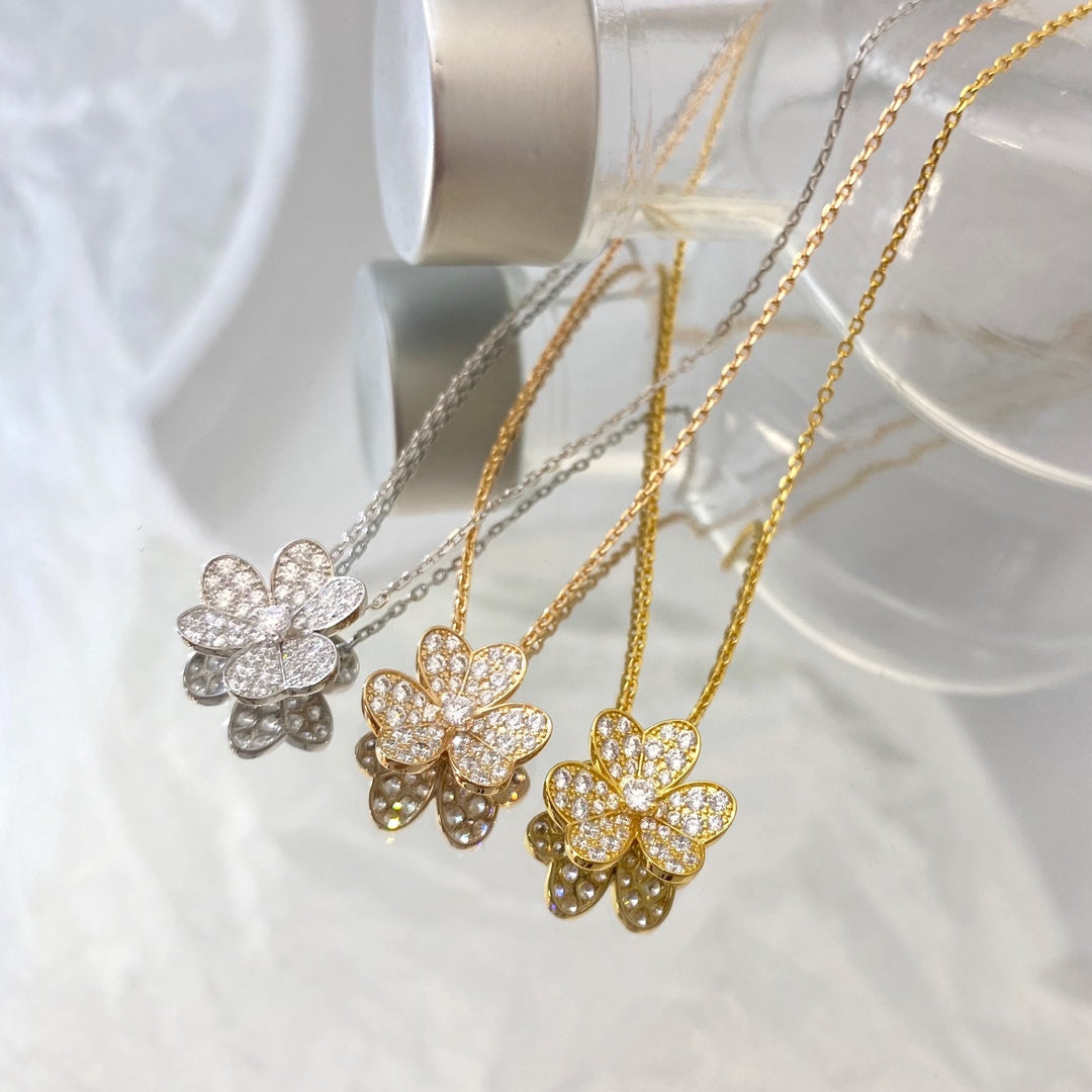 [Clover-Jewelry]FLOWER DIAMOND NECKLACE