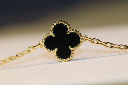 [Clover-Jewelry]CLOVER 20 MOTIFS ONYX ROSE GOLD