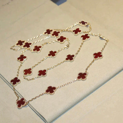 [Clover-Jewelry]CLOVER 20 MOTIFS CARNELIAN NECKLACE