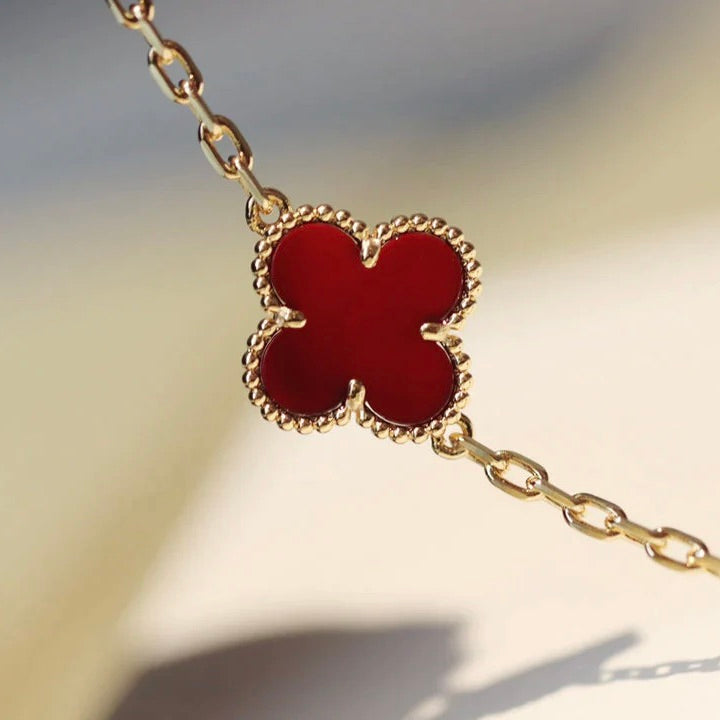 [Clover-Jewelry]CLOVER 20 MOTIFS CARNELIAN NECKLACE