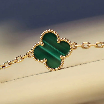 [Clover-Jewelry]CLOVER 20 MOTIFS MALACHITE DIAMOND NECKLACE