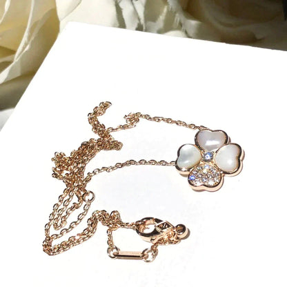 [Clover-Jewelry]CLOVER MOP DIAMOND ROSE GOLD NECKLACE