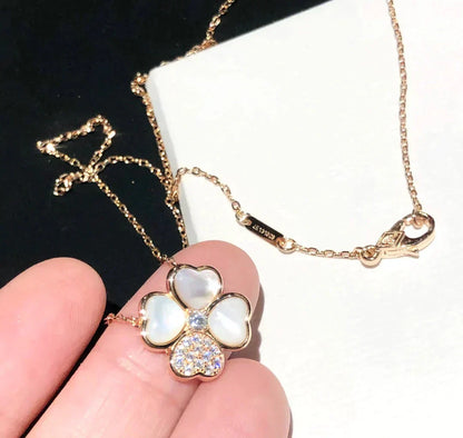 [Clover-Jewelry]CLOVER MOP DIAMOND ROSE GOLD NECKLACE