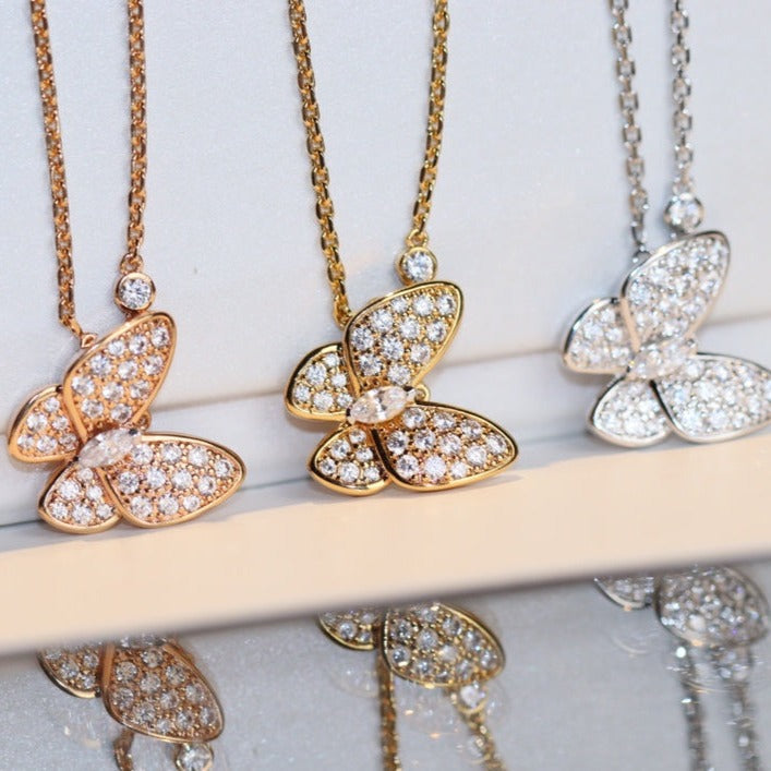 [Clover-Jewelry]BUTTERFLY DIAMOND NECKLACE