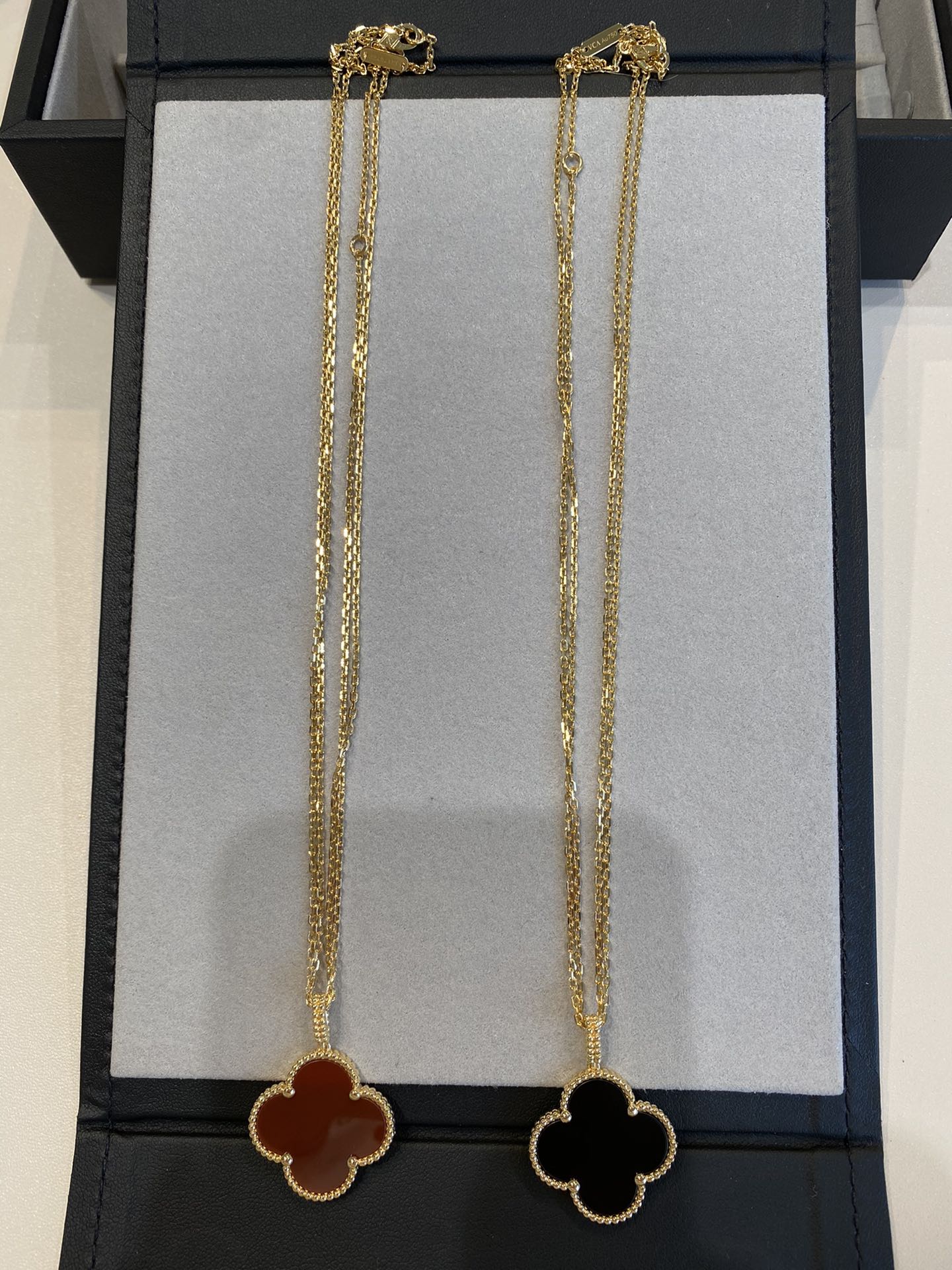 [Clover-Jewelry]CLOVER 25MM NECKLACE GOLD CARNELIAN