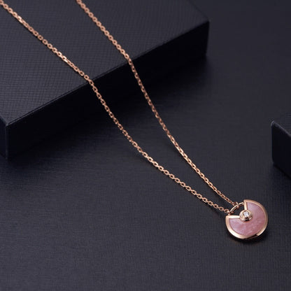 [Clover-Jewelry]AMULETTE ROSE GOLD PINK MOP NECKLACE