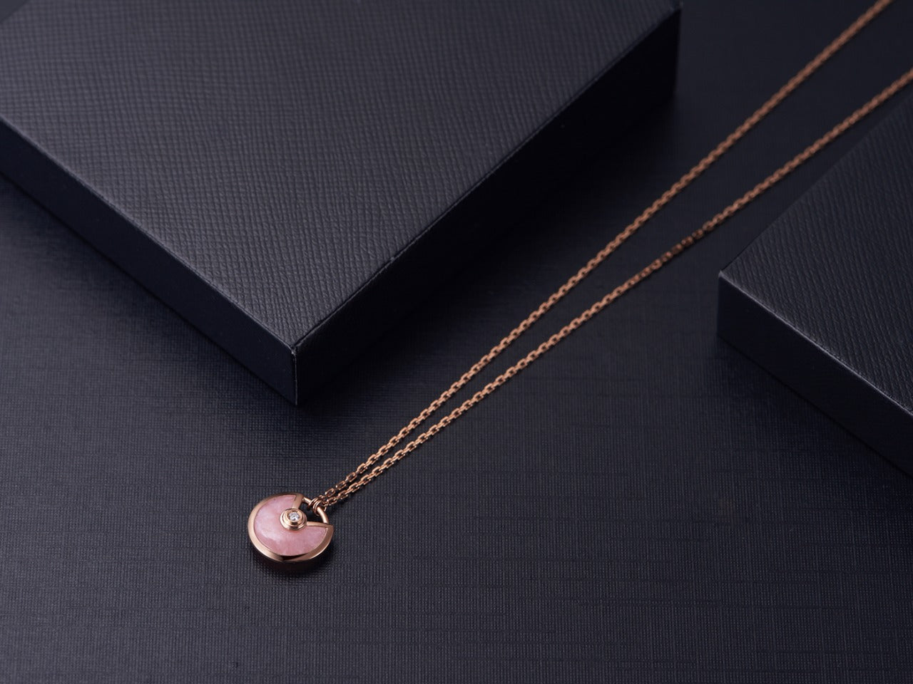 [Clover-Jewelry]AMULETTE ROSE GOLD PINK MOP NECKLACE