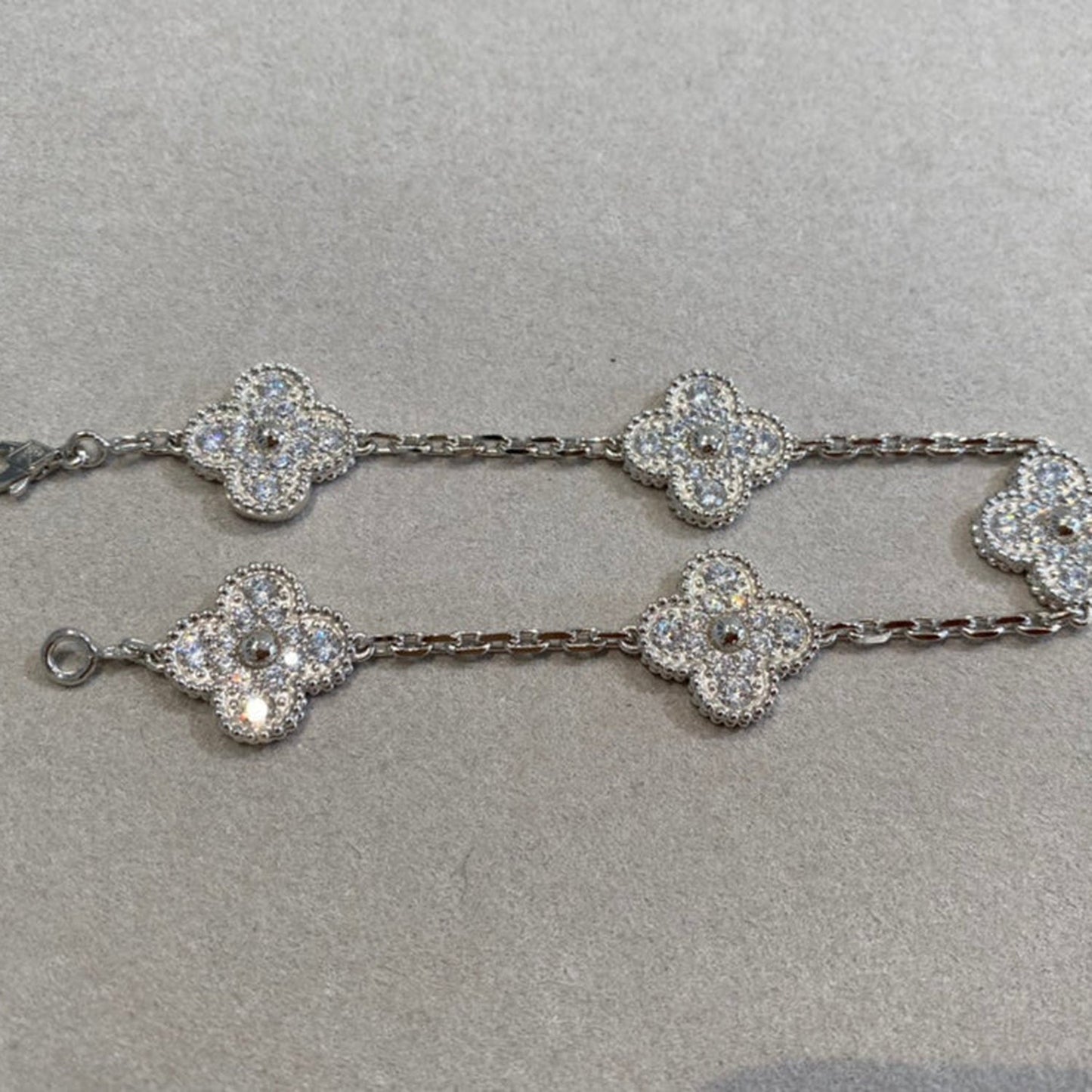 [Clover-Jewelry]CLOVER 5 MOTIFS  DIAMOND BRACELET SILVER