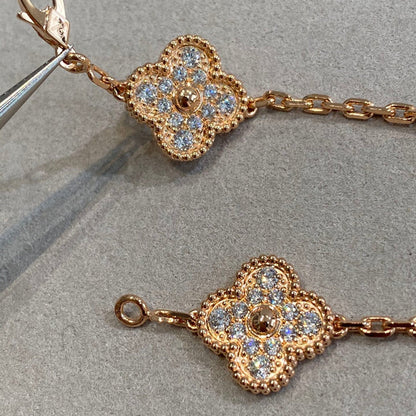 [Clover-Jewelry]CLOVER 5 MOTIFS  FULL DIAMOND BRACELET