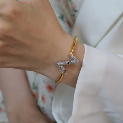 [Clover-Jewelry]VOLTE UPSITE DOWN GOLD DIAMOND BRACELET