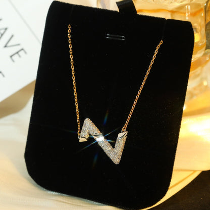 [Clover-Jewelry]VOLT SILVER DIAMOND PEDANT NECKLACE