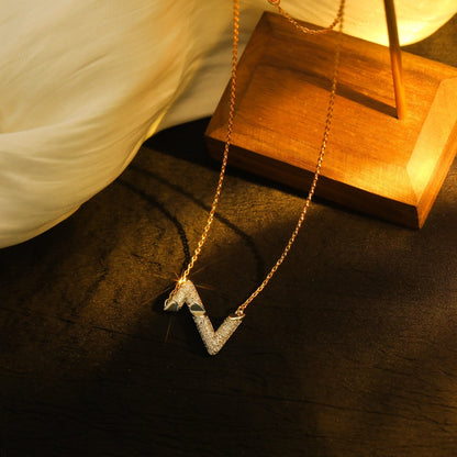 [Clover-Jewelry]VOLT SILVER DIAMOND PEDANT NECKLACE