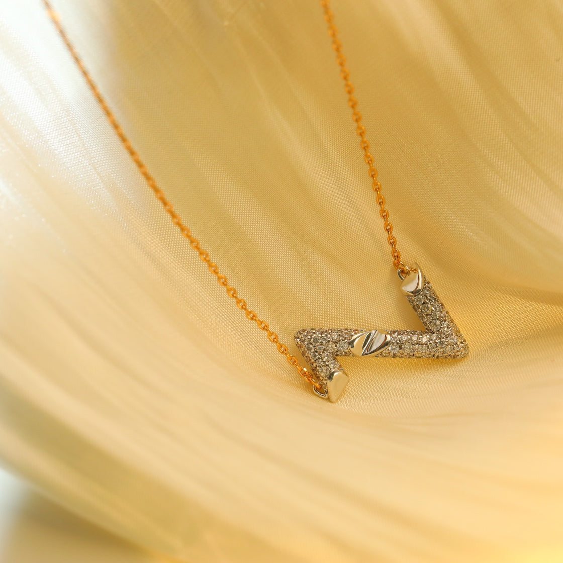 [Clover-Jewelry]VOLT SILVER DIAMOND PEDANT NECKLACE