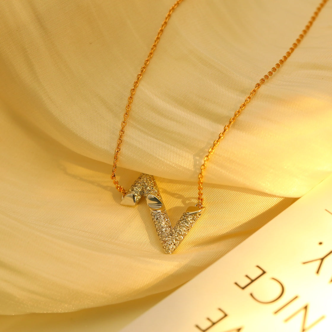 [Clover-Jewelry]VOLT SILVER DIAMOND PEDANT NECKLACE